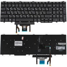 Клавіатура для ноутбука DELL (Latitude: 5500, 5501, 5510), rus, black, підсвічування клавіш, без кадру (оригінал)