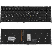 Клавіатура для ноутбука ACER (SW: SF315-51) rus, black, без фрейма, підсвічування клавіш