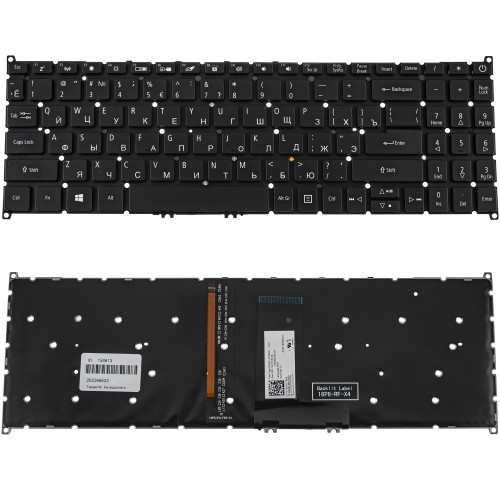 Клавіатура для ноутбука ACER (SW: SF315-51) rus, black, без фрейма, підсвічування клавіш