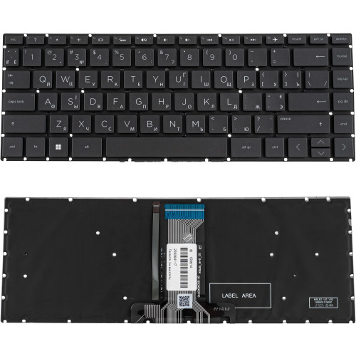 Клавіатура для ноутбука HP (240 G6, 245 G6) ukr, black, без фрейма, підсвічування клавіш