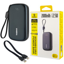 Універсальна мобільна батарея Baseus EnerFill FC21 Qpow 3 Ultra, Digital Display, with Detachable Cable, 20000mAh, 22.5W, Cosmic Black (E0027M00)