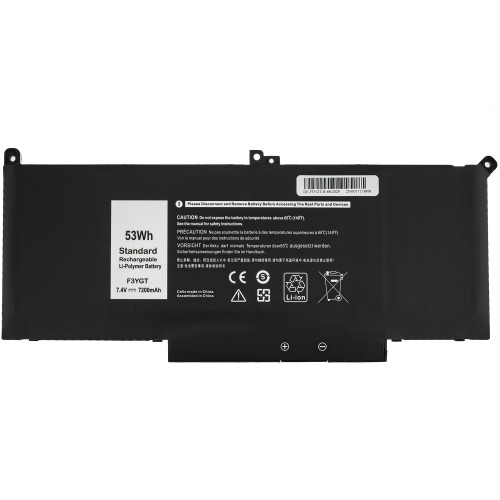 Батарея для ноутбука DELL F3YGT (Latitude: 7280, 7380, 7480, E7280, E7380, E7480) 7.6V 7200mAh Black