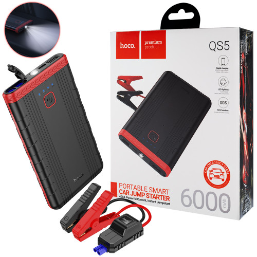 Автомобильное пуско-зарядное устройство HOCO QS5, 6000mAh (6942007643689)