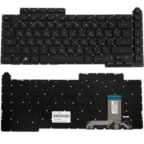 Клавіатура для ноутбука ASUS (G513 series) ukr, black, без фрейму, підсвічування клавіш (RGB Per Key)