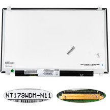Матриця 17.3 NT173WDM-N11 (1600*900, 30pin(eDP), LED, SLIM(вертикальні вушки), глянець, роз'єм ліворуч знизу) для ноутбука (renew)
