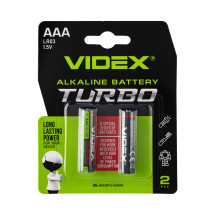 Батарейка щелочная Videx LR03/AAA Turbo 2шт. BLISTER LR03T/AAA/1.5V