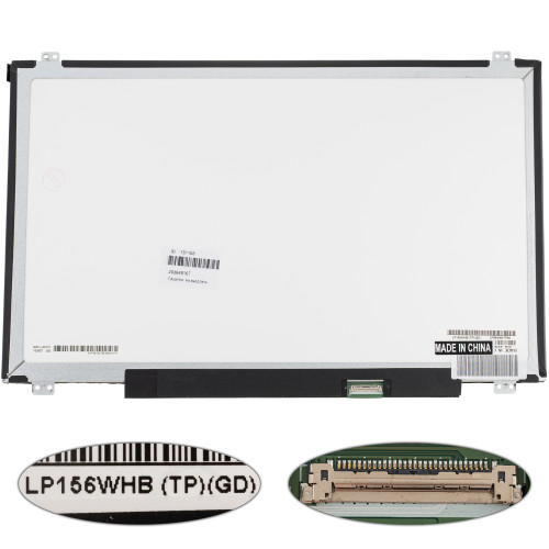 Матриця 15.6 LP156WHB-TPGD (1366*768, 30pin(eDP), LED, SLIM(вертикальні вушки), глянець, роз'єм праворуч знизу) для ноутбука (renew)