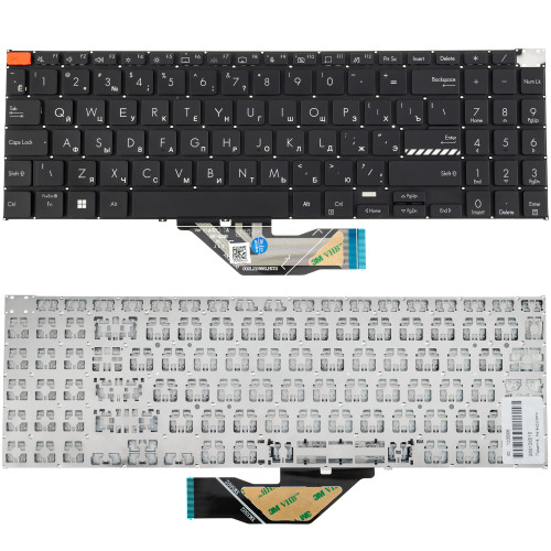 Клавіатура для ноутбука ASUS (K3502 series) rus, black, без фрейму (Red Esc)