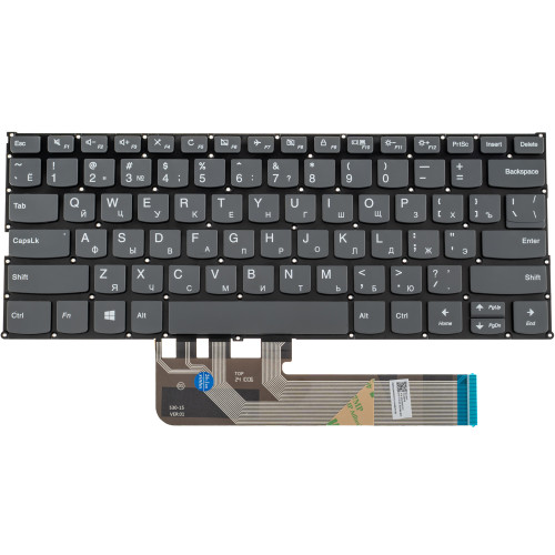 Клавіатура для ноутбука LENOVO (ThinkBook: 13s, 14s) rus, dark gray, без кадру
