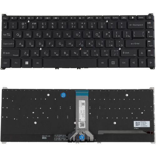 Клавіатура для ноутбука ACER (ConceptD 5 CN516-72) rus, black, без кадру, підсвічування клавіш