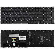 Клавіатура для ноутбука HP (ZBook: 16 G7) rus, black, підсвічування клавіш, без фрейму
