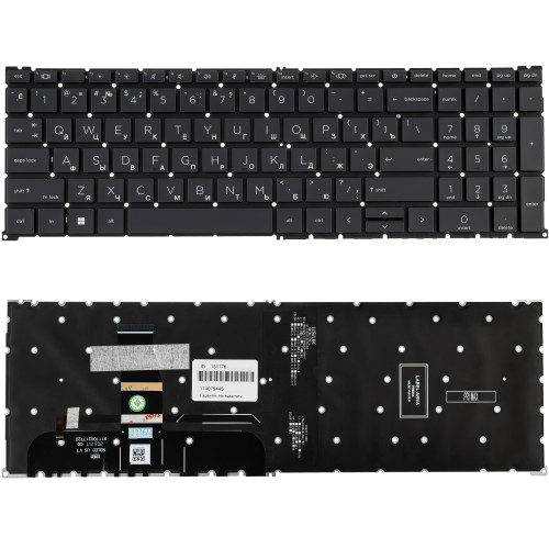 Клавіатура для ноутбука HP (ZBook: 16 G7) rus, black, підсвічування клавіш, без фрейму