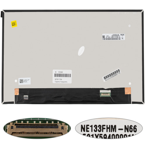 Матриця 13.3 NE133FHM-N66 (1920*1080, 30pin(eDP), LED, SLIM(без дод. панелі), матова, роз'єм праворуч знизу) для ноутбука (renew)