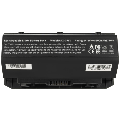 Батарея для ноутбука ASUS A42-G750 (G750JS, G750JW, G750JH, G750JM, G750JS, G750JZ) 15V 5200mAh Black (LG/ Samsung/ Sanyo)