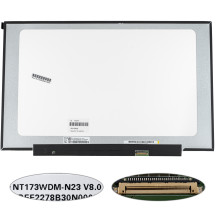 Матриця 17.3 NT173WDM-N23 (1600*900, 30pin(eDP), LED, SLIM(без планок та вушок), матова, роз'єм праворуч знизу) для ноутбука