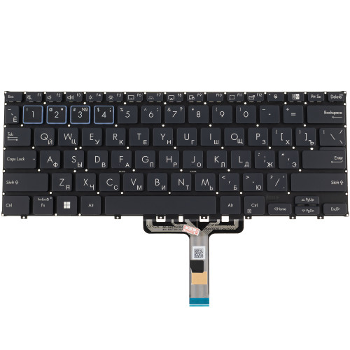 Клавіатура для ноутбука ASUS (B5402 series) rus, black, без фрейму, підсвічування клавіш ver. 2