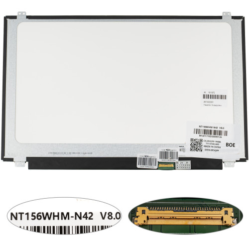 Матриця 15.6 NT156WHM-N42 (1366*768, 30pin(eDP), LED, SLIM(вертикальні вушки), матова, роз'єм праворуч знизу) для ноутбука (renew)