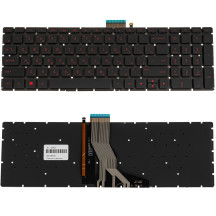 Клавиатура для ноутбука HP (Omen: 15-ax, 17-w series ) rus, black, без фрейма, подсветка клавиш (RED)