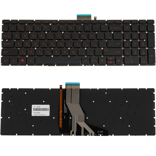 Клавиатура для ноутбука HP (Omen: 15-ax, 17-w series ) rus, black, без фрейма, подсветка клавиш (RED)