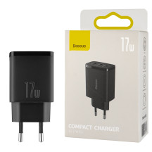 Зарядное устройство Baseus Compact Charger 3U 17W EU Black (CCXJ020101)