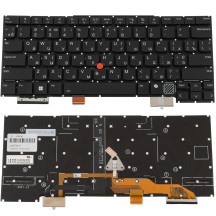 Клавіатура для ноутбука LENOVO (ThinkPad: X1 Carbon 13th Gen) ukr, black, без фрейма, підсвічування клавіш