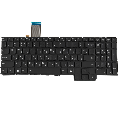 Клавіатура для ноутбука LENOVO (Legion: 5-15 series), rus, black, без фрейма, підсвічування клавіш (RGB) (copilot)