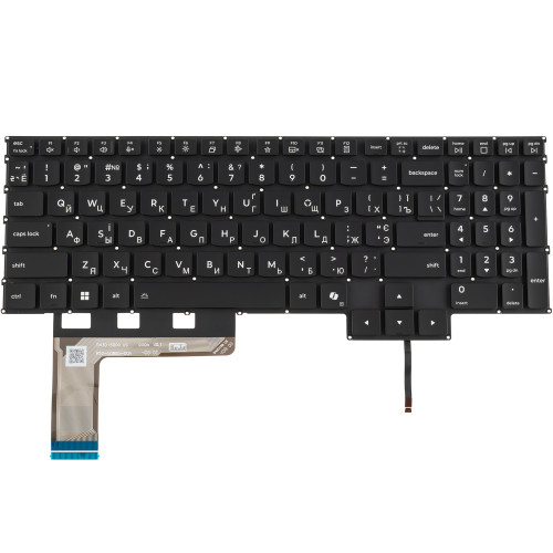 Клавиатура для ноутбука LENOVO (Legion: 5-15AHP10 series), ukr, black, без фрейма, подсветка клавиш (RGB 24) (copilot)
