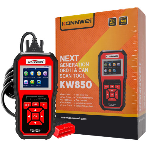Универсальный автомобильный сканер Konnwei KW850, black/red