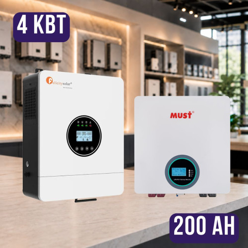 Комплект автономного энергопитания: Felicity IVEM4024-II 24В 4 кВт+ MUST LP16-24200, 25.6V 200Ah