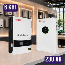 Комплект автономного энергопитания: MUST PV19-6048EXP 48V 6 kW + Felicity FLA48230 51.2V 230Ah