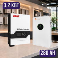 Комплект автономного энергопитания: Must PV18-3224VPM II+ Felicity FLA24280 25.6V 280Ah