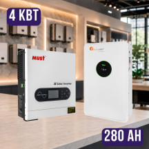 Комплект автономного енергоживлення: MUST PV18-4024ECO 4 кВт+ FFelicity FLA24280 25.6V 280Ah