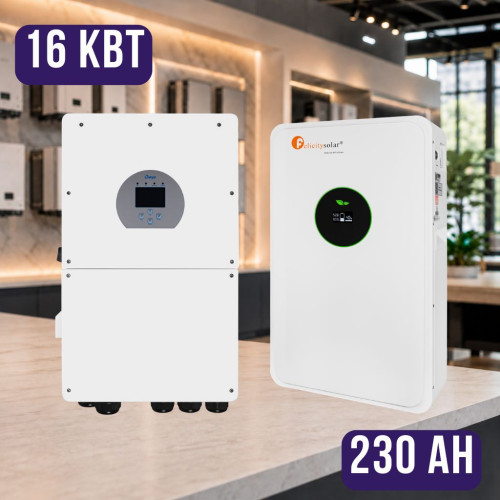 Комплект автономного енергоживлення: Deye SUN-16K-SG01LP1-EU-AM3-P WiFi 48 В 16 кВт+ Felicity FLA48230 51.2V 230Ah