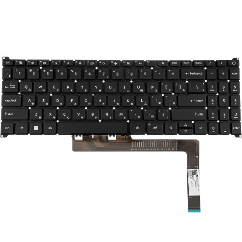 Клавіатура для ноутбука ACER (AS: A315-24) rus, black, без фрейму, підсвічування клавіш