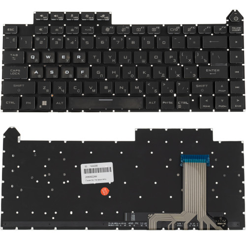 Клавіатура для ноутбука ASUS (G614 series series) rus, black, без кадру, підсвічування клавіш (RGB 4)