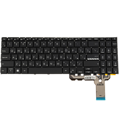 Клавіатура для ноутбука ASUS (K3604, K3605 series) rus, black, без фрейму, підсвічування клавіш