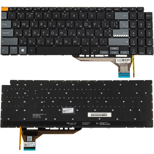 Клавіатура для ноутбука ASUS (M3500 series), rus, silver, без кадру, підсвічування клавіш