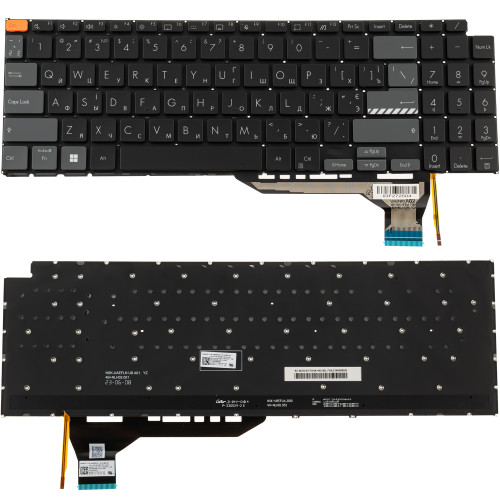 Клавиатура для ноутбука ASUS (K6604 series) rus, black, без фрейма, подсветка клавиш (Red Esc)