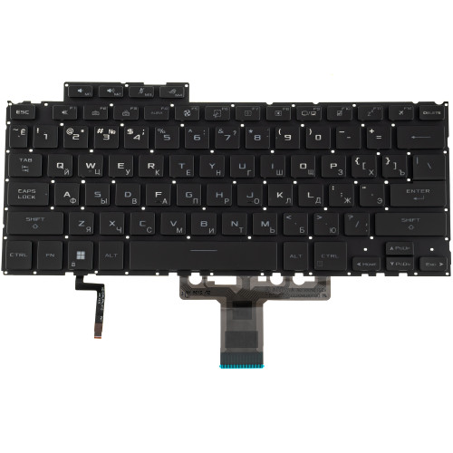 Клавиатура для ноутбука ASUS (GV302 series) rus, black, без фрейма, подсветка клавиш