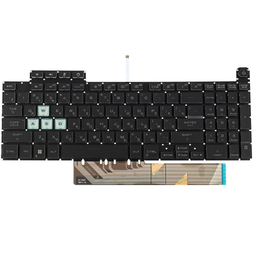 Клавіатура для ноутбука ASUS (FA607 series) rus, black, без фрейму, підсвічування клавіш (RGB)
