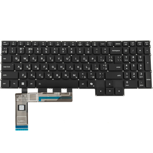 Клавиатура для ноутбука LENOVO (Legion Pro: 5-16IAH10 series), ukr, black, без фрейма, подсветка клавиш (RGB)