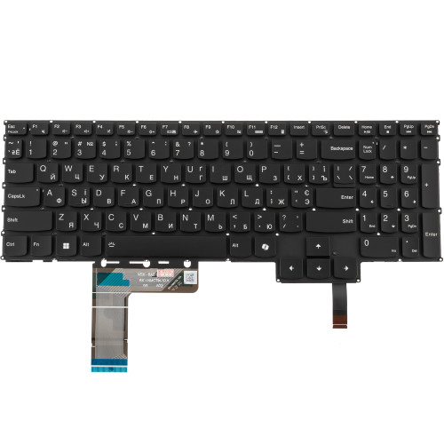 Клавиатура для ноутбука LENOVO (LOQ 15IAX9  series), ukr, onyx black, без фрейма, подсветка клавиш (RGB) (copilot)