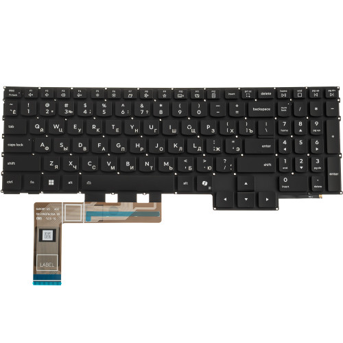 Клавиатура для ноутбука LENOVO (Legion Pro 7 16 series), rus, black, без фрейма, подсветка клавиш (RGB) (copilot)