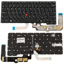 Клавиатура для ноутбука LENOVO (ThinkPad: E14 Gen 6) ukr, black, без фрейма, подсветка клавиш (copilot)