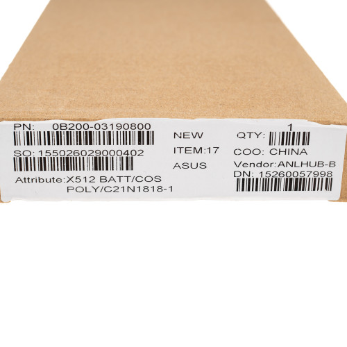 Сервісний оригінал - батарея для ноутбука ASUS C21N1818-1 (X412FA, X512FA, X412UB, X512FJ, X512FL) 7.7V 4850 mAh 37Wh Black (0B200-03190800)