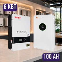 Комплект автономного енергоживлення: MUST PV19-6048EXP 48V 6 kW + Felicity FLA48100 48V 100Ah, LiFePO4