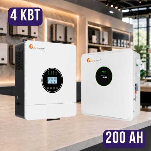 Комплект автономного енергоживлення: Felicity IVEM4024-II 24В 4 кВт+ Felicity FLA24200 25.6V 200Ah