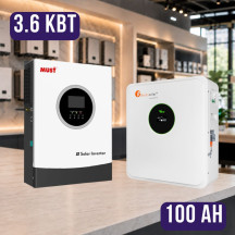 Комплект автономного енергоживлення: MUST PV18-3624PREM 3.6 кВт 24 В, Wi-Fi + Felicity FLA24100 25.6V 100Ah