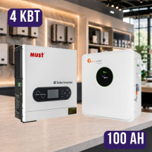 Комплект автономного энергопитания: MUST PV18-4024ECO 4 кВт, 24V + Felicity FLA24100 25.6V 100Ah