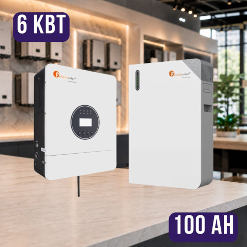 Комплект автономного энергопитания: Felicity IVEM6048-II 48В 6 кВт+ Felicity FLB48100WG1-H 51.2V 100Ah, с подогревом